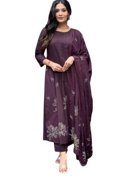 Floral Dreams ? Printed & Embroidered Cotton Dress (Size M)