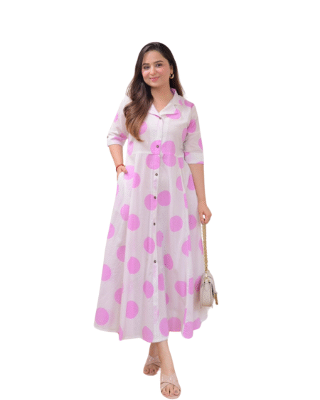 Flaunt the Florals ? Embroidered Cotton Dress with Printex Highlights (XXL)